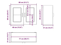 Best vidaXL Küchen-Hängeschrank mit Glastür Kalmar Holzwerkstoff 853608 Schwarz