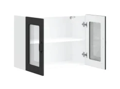 Best vidaXL Küchen-Hängeschrank mit Glastür Kalmar Holzwerkstoff 853608 Schwarz