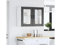 vidaXL Küchen-Hängeschrank mit Glastür Lucca Holzwerkstoff 853848< Küchenschränke