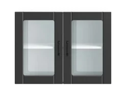 vidaXL Küchen-Hängeschrank mit Glastür Lucca Holzwerkstoff 853848< Küchenschränke