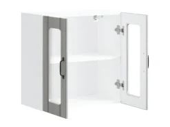 vidaXL Küchen-Hängeschrank mit Glastür Lucca Grau Sonoma Holzwerkstoff 853913< Küchenschränke