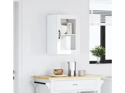 vidaXL Küchen-Hängeschrank mit Glastür Porto Hochglanz-Weiß 854009< Küchenschränke