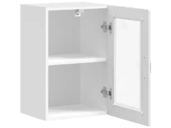 vidaXL Küchen-Hängeschrank mit Glastür Porto Hochglanz-Weiß 854009< Küchenschränke