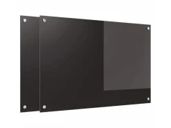 Online vidaXL Küchenrückwand 2 pcs 90 x 60 cm Gehärtetes Glas 3415550 Schwarz