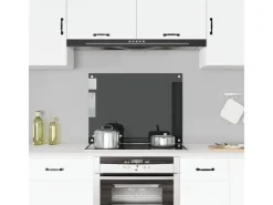 Clearance vidaXL Küchenrückwand 80x60 cm Hartglas 249486 Schwarz