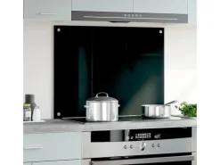 Clearance vidaXL Küchenrückwand 80x60 cm Hartglas 249486 Schwarz