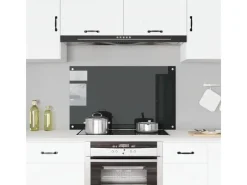Outlet vidaXL Küchenrückwand 100x60 cm Hartglas 249492 Schwarz
