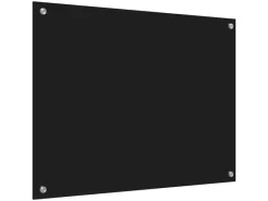 vidaXL Küchenrückwand 80 x 60 cm Gehärtetes Glas 42018037 Schwarz