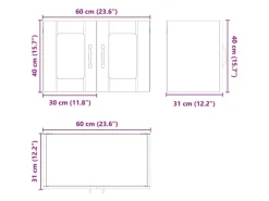 Hot vidaXL Küchenschrank 2 Stk 60 x 31 x 40 cm Holzwerkstoff 884968 Schwarz