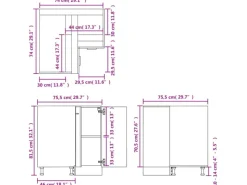 Online vidaXL Küchenschrank Räuchereiche 75,5x75,5x80,5 cm Holzwerkstoff