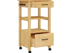 Outlet vidaXL Küchenwagen MONZA 48x40x90 cm Massivholz Kiefer Modell 4