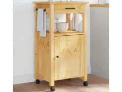 vidaXL Küchenwagen MONZA 48x40x90 cm Massivholz Kiefer Modell 9< Servierwagen|Küchenschränke