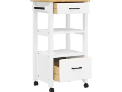 Outlet vidaXL Küchenwagen MONZA 48x40x90 cm Massivholz Kiefer Modell 11