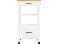 Outlet vidaXL Küchenwagen MONZA 48x40x90 cm Massivholz Kiefer Modell 11
