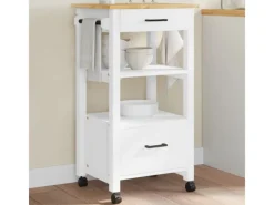 Outlet vidaXL Küchenwagen MONZA 48x40x90 cm Massivholz Kiefer Modell 11