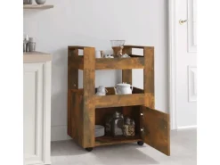 Best vidaXL Küchenwagen Räuchereiche 60x45x80 cm Holzwerkstoff