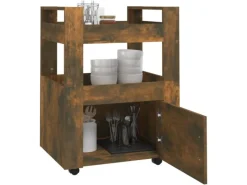 Best vidaXL Küchenwagen Räuchereiche 60x45x80 cm Holzwerkstoff