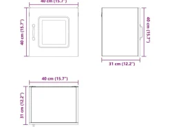 vidaXL Küchenwandschrank mit Regal 40 x 31 x 40 cm Holzwerkstoff 884514< Küchenschränke