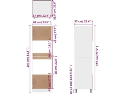 Discount vidaXL Mikrowellenumbauschrank Braun Eichen-Optik 60x57x207 cm