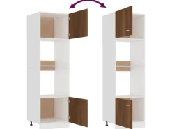 Discount vidaXL Mikrowellenumbauschrank Braun Eichen-Optik 60x57x207 cm