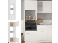 Clearance vidaXL Mikrowellenumbauschrank Weiß 60x57x207 cm Holzwerkstoff