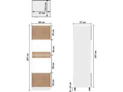 Clearance vidaXL Mikrowellenumbauschrank Weiß 60x57x207 cm Holzwerkstoff