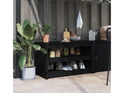 Kühlschränke<vidaXL Outdoor-Küchenschrank Schwarz 106x55x64 cm Massivholz Kiefer