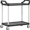Best vidaXL Rollwagen mit 2 Etagen Schwarz 99x50x97 cm Aluminium