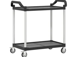 Best vidaXL Rollwagen mit 2 Etagen Schwarz 99x50x97 cm Aluminium