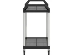 Best vidaXL Rollwagen mit 2 Etagen Schwarz 99x50x97 cm Aluminium