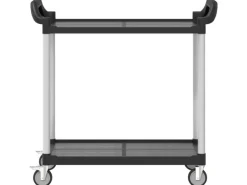 Best vidaXL Rollwagen mit 2 Etagen Schwarz 99x50x97 cm Aluminium