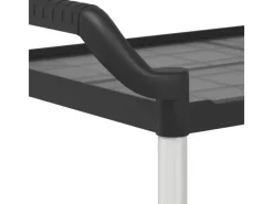 Best vidaXL Rollwagen mit 2 Etagen Schwarz 99x50x97 cm Aluminium