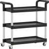 vidaXL Rollwagen mit 3 Etagen Schwarz 77x34x72 cm Aluminium< Servierwagen