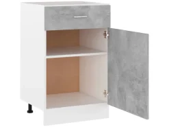 vidaXL Schubunterschrank Betongrau 50x46x81,5 cm Holzwerkstoff< Küchenschränke
