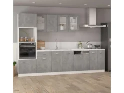 vidaXL Schubunterschrank Betongrau 50x46x81,5 cm Holzwerkstoff< Küchenschränke