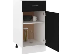 vidaXL Schubunterschrank Schwarz 40x46x81,5 cm Holzwerkstoff< Küchenschränke