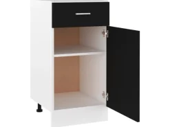 vidaXL Schubunterschrank Schwarz 40x46x81,5 cm Holzwerkstoff< Küchenschränke