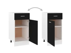 vidaXL Schubunterschrank Schwarz 40x46x81,5 cm Holzwerkstoff< Küchenschränke
