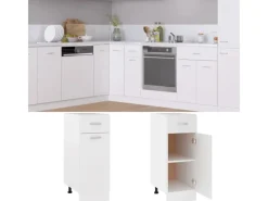 vidaXL Schubunterschrank Weiß 30x46x81,5 cm Holzwerkstoff< Küchenschränke