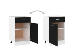 Küchenschränke<vidaXL Schubunterschrank Schwarz 50x46x81,5 cm Holzwerkstoff