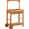 Servierwagen|Schneidebretter<vidaXL Servierwagen Akazienolz Massiv 92 x 43,5 x 141,5 cm