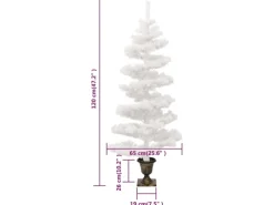 vidaXL Spiral-Weihnachtsbaum mit Topf und LEDs Weiß 120 cm PVC< Töpfe