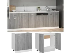 Küchenschränke<vidaXL Spülenunterschrank Grau Sonoma 80x46x81,5 cm Holzwerkstoff