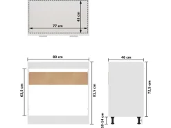 Küchenschränke<vidaXL Spülenunterschrank Hochglanz-Weiß 80x46x81,5 cm Holzwerkstoff