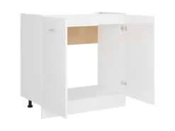 Küchenschränke<vidaXL Spülenunterschrank Hochglanz-Weiß 80x46x81,5 cm Holzwerkstoff