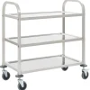 Servierwagen<vidaXL 3-Stufiger Servierwagen 96,5 x 55 x 90 cm Edelstahl