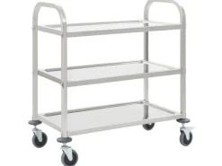 vidaXL 3-Stufiger Servierwagen 95x45x83,5 cm Edelstahl< Servierwagen