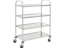Online vidaXL 4-Stufiger Servierwagen 107 x 55 x 125 cm Edelstahl