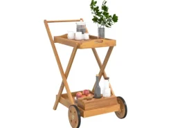 Outlet vidaXL Teewagen 54x87x90 cm Massivholz Akazie