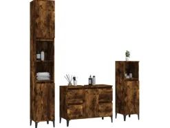 Einhebelmischer<vidaXL 3-tlg. Badmöbel-Set Räuchereiche Holzwerkstoff Modell 9